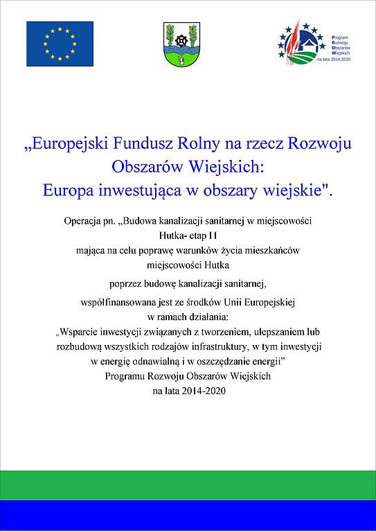 Budowa kanalizacji sanitarnej w miejscowości Hutka – etap II